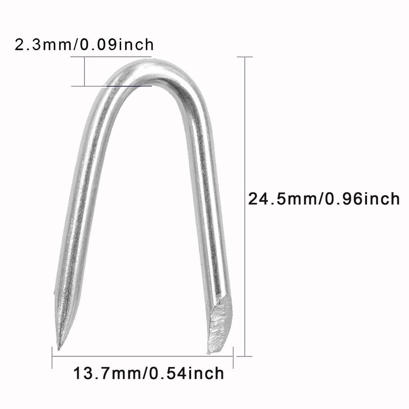 OMOTOOL Steel Wire Fencing Staples (200 pcs), Galvanized U-Shaped Fasteners Nails for Wire Mesh and Woven Fencing - Image 2